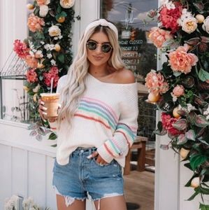 Pink Lily Striped Sweater